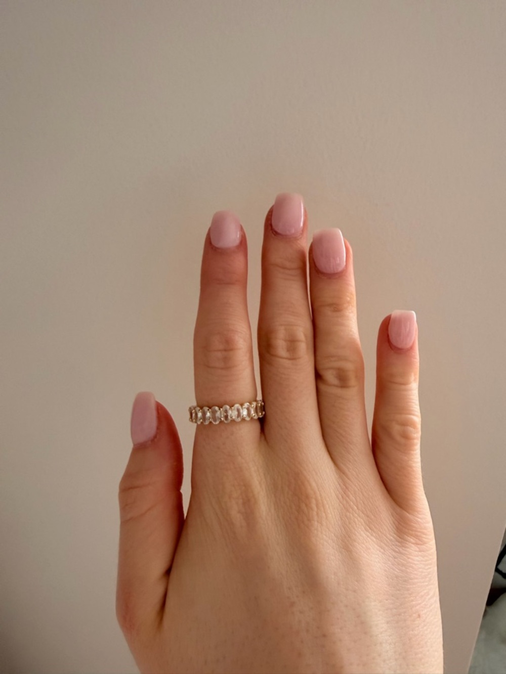 Sparkling Oval-Cut Eternity Ring in Gold